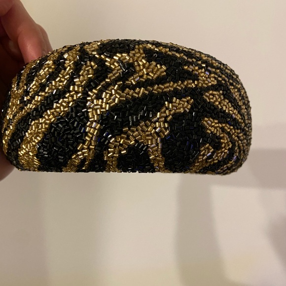 Ganni Elegant Black and Gold Beaded Hairband - Picture 4 of 5